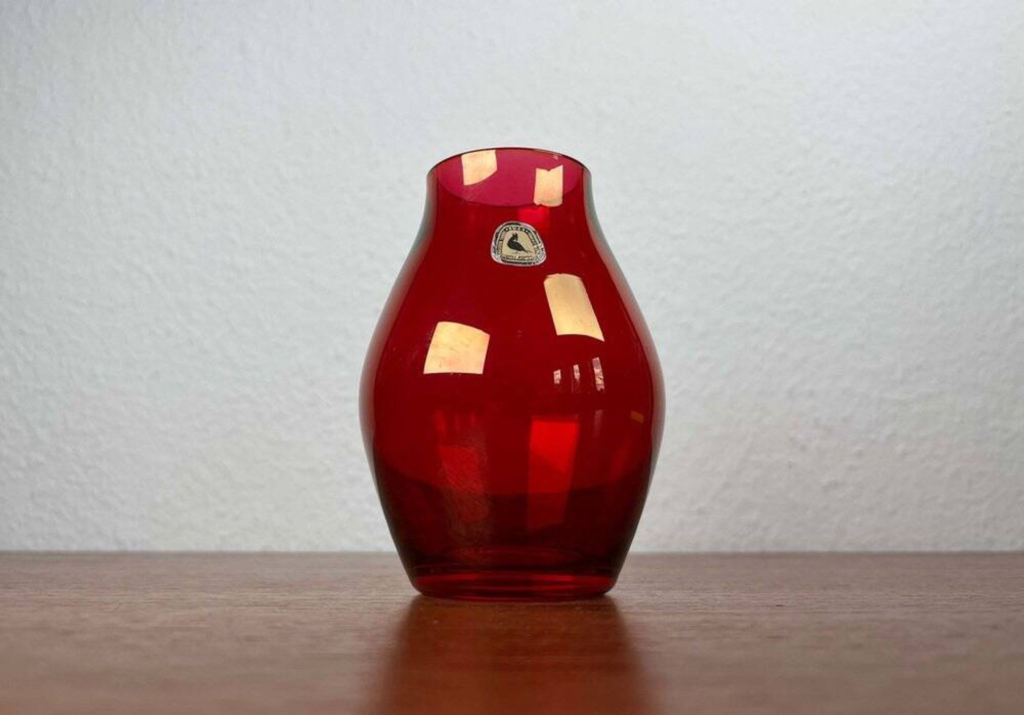 German glass vase from the mid-century modern period by Alfred Taube, 1960s.
