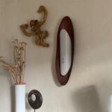 Vintage Scandinavian teak surf wall lamp