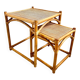 Tables gigognes bambou rotin osier - 1950/60