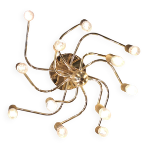 Chandelier laiton spirale