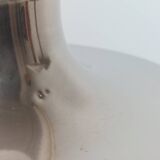 Lampadaire vintage style spatial, ampoule Temde, verre opale chromé.