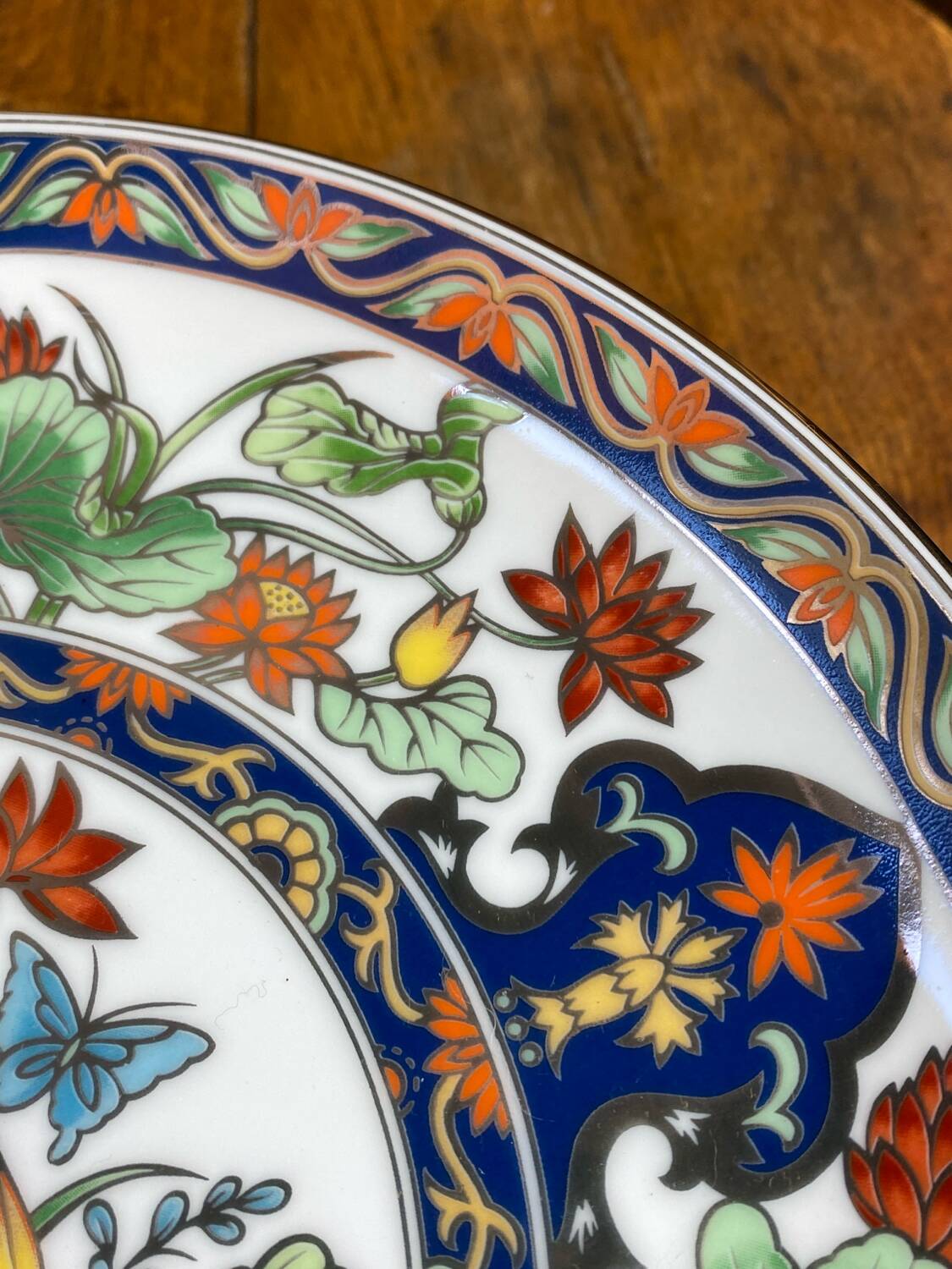 Vintage decorative porcelain plate, Japan
