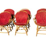 Set of 6 rattan armchairs from the 1960s, France.