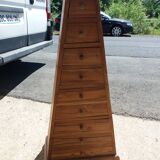 Column 9 drawers pyramid shape solid teak