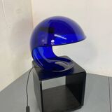 Modern Italian Space Age Blue Foglia 634 Martinelli Table Lamp, by Elio Martinelli for Martinelli Luce, 1969