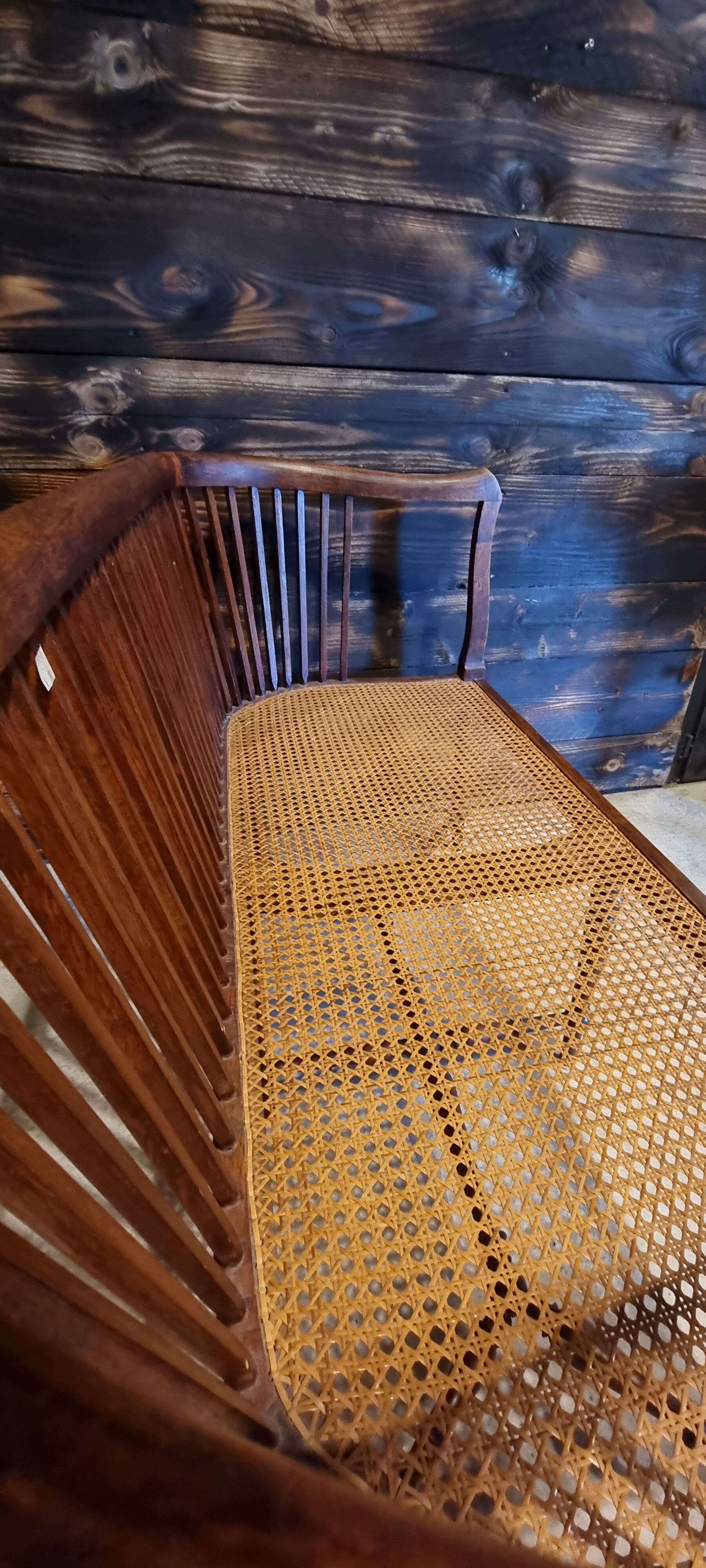 Wooden bench and cannage