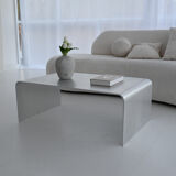 Sculptural Brushed Aluminum Coffee Table