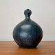 Vintage German brutalist studio pottery vase carafe by Gerhard Liebenthron, 1980.