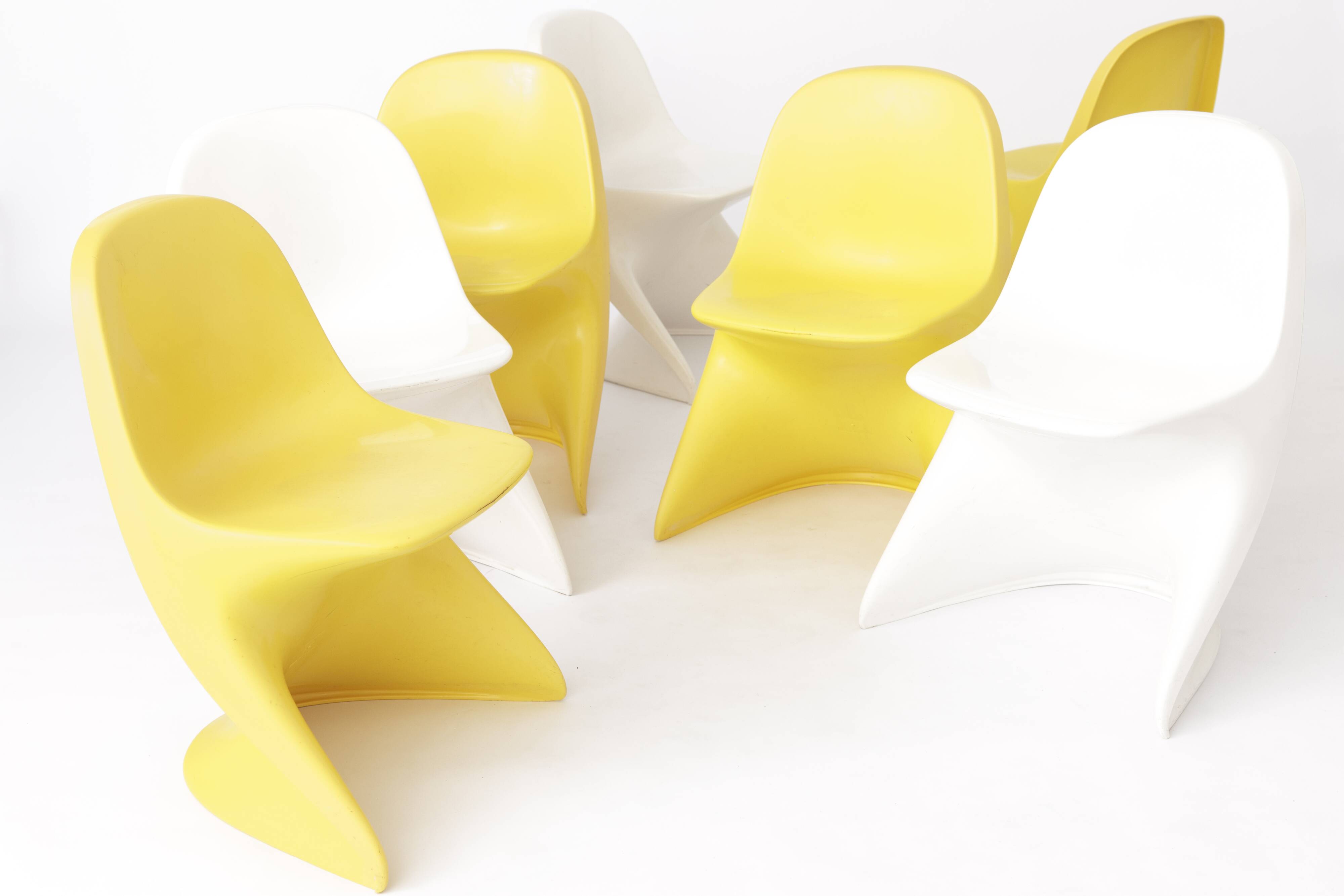 7 children's chairs cassalino by alexander begge, 1970s for manufacturer casala, germany