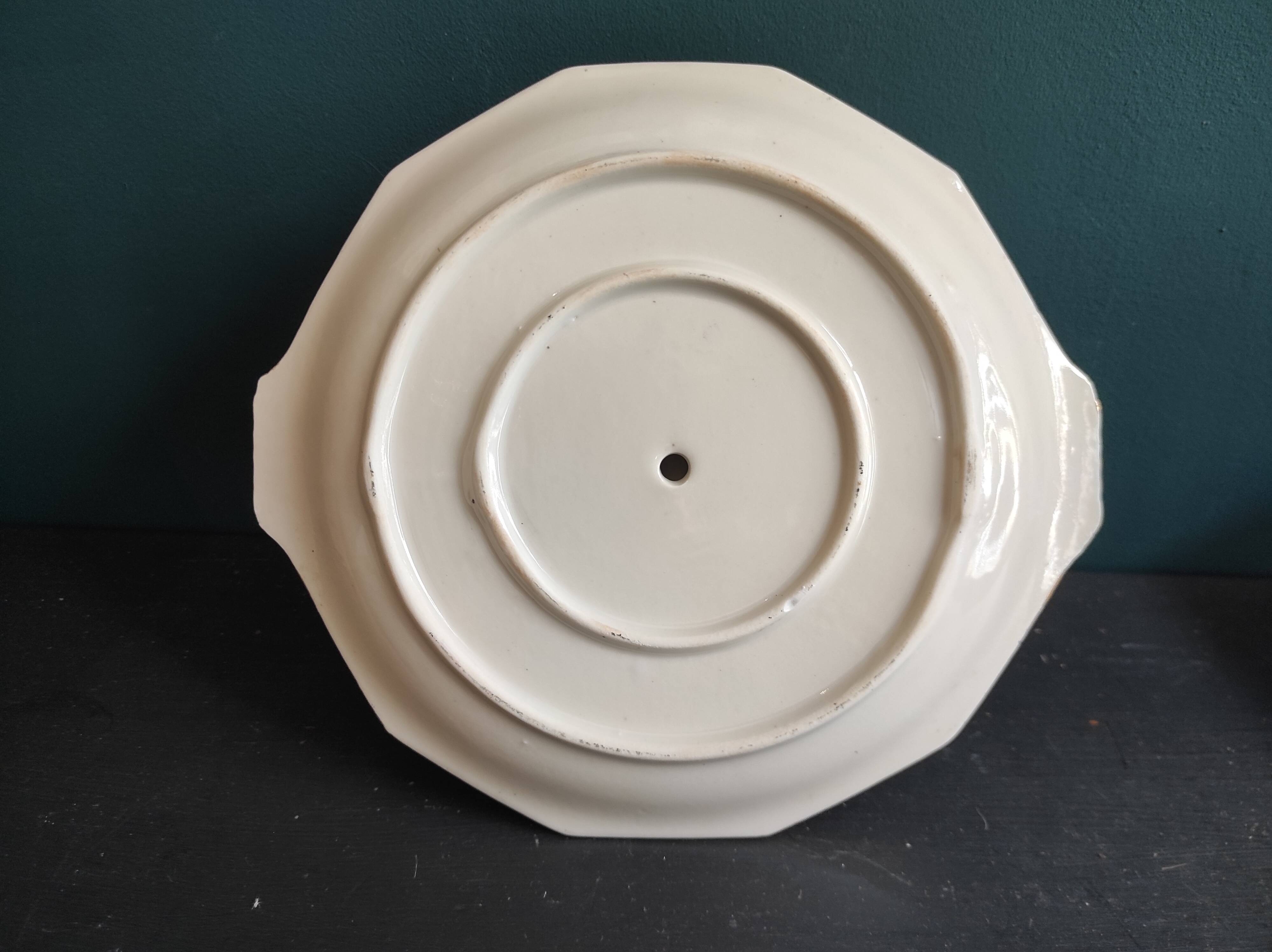 Vintage French serving sauce boat from La Tallec, Limoges, with colourful floral decoration