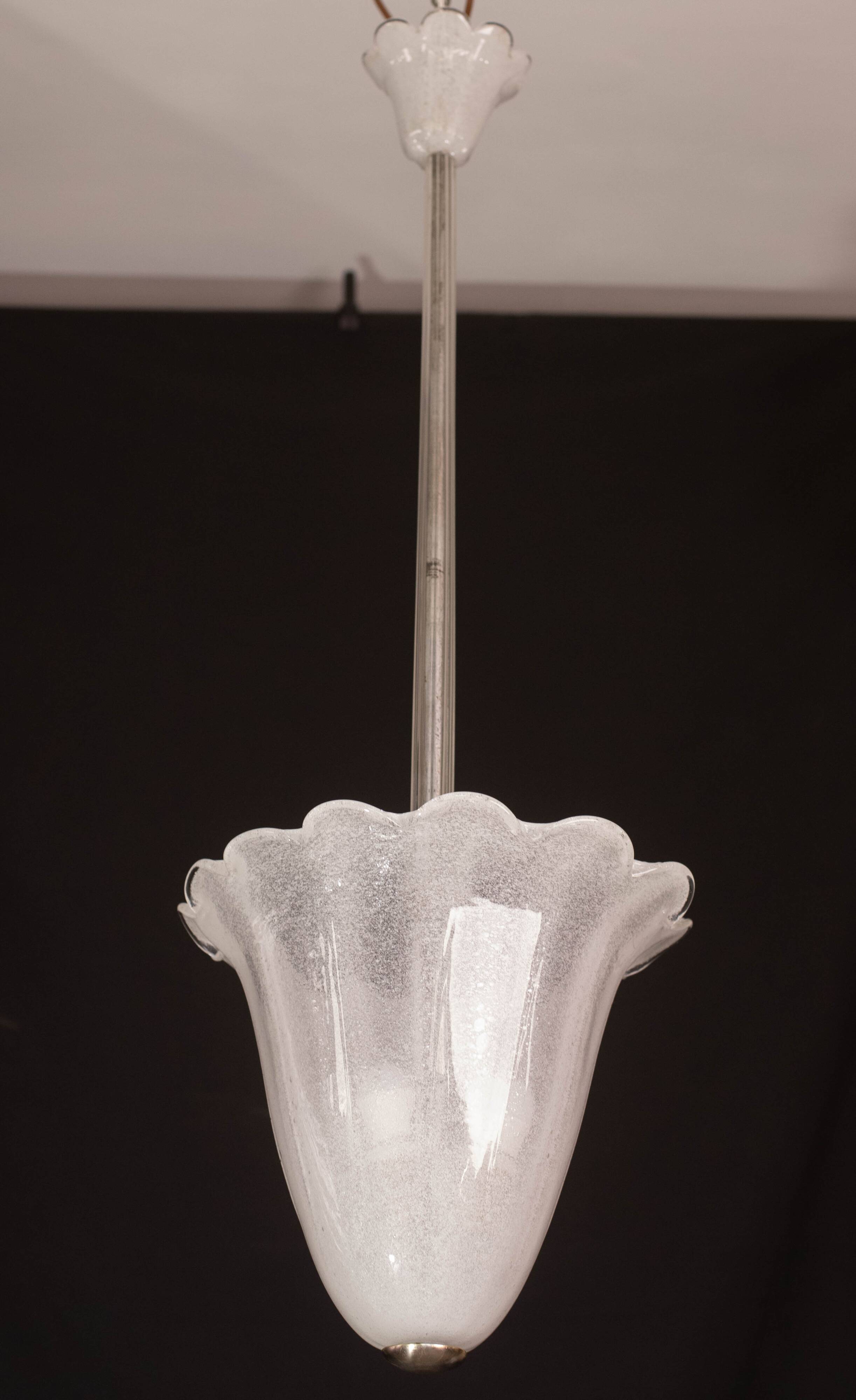 Mid-Century Murano Pulegoso Glass Lantern by Seguso, 1950s