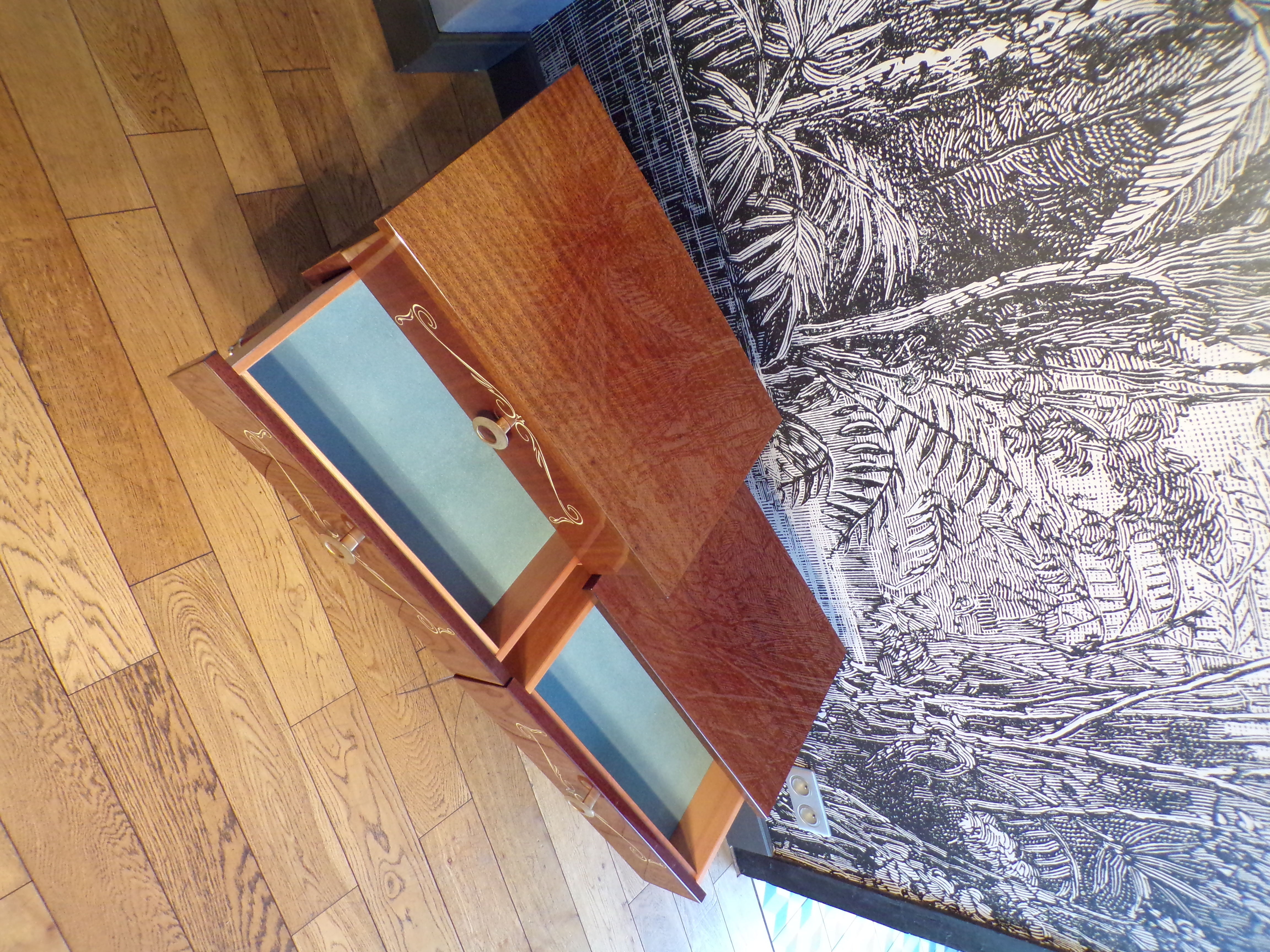 Vintage side table in varnished wood