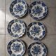 6 Plates dessert service Ridgway Windsor Staffordshire blue décor