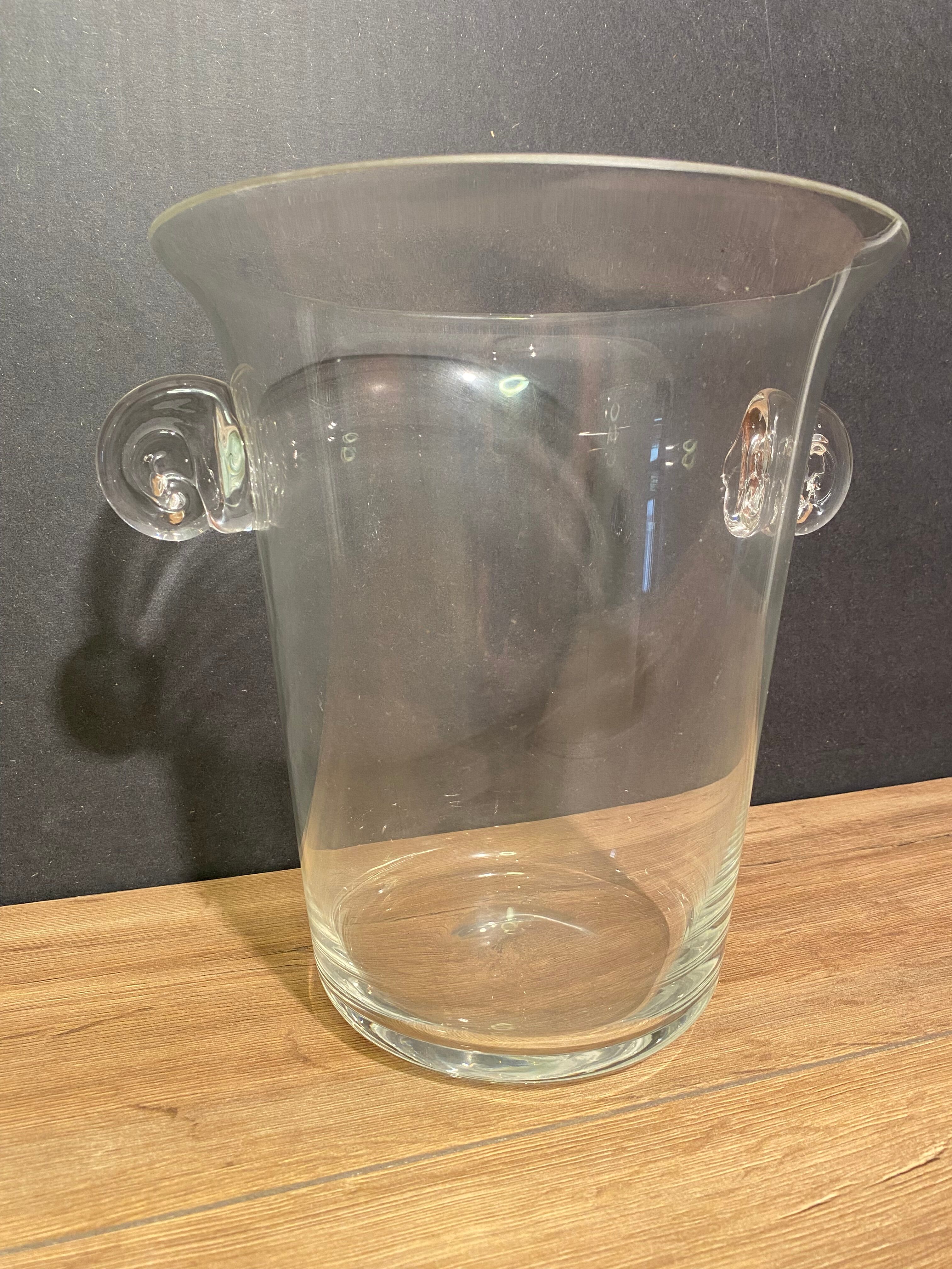 Grand seau en verre cristallin