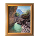 HST painting "Grand canyon of the Verdon Gorges" signed Lecompte + frame