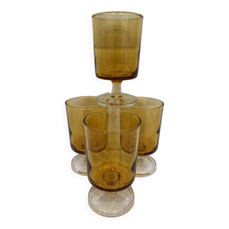 Set of 4 Luminarc Sweden Amber white wine glasses