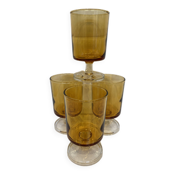 Set of 4 Luminarc Sweden Amber white wine glasses