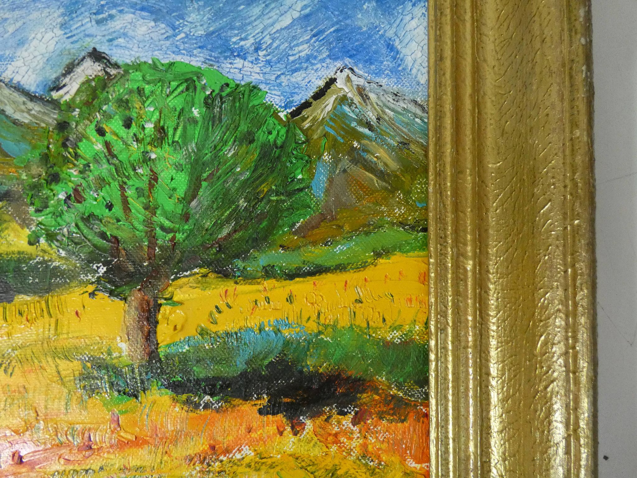 Vintage oil painting on canvas