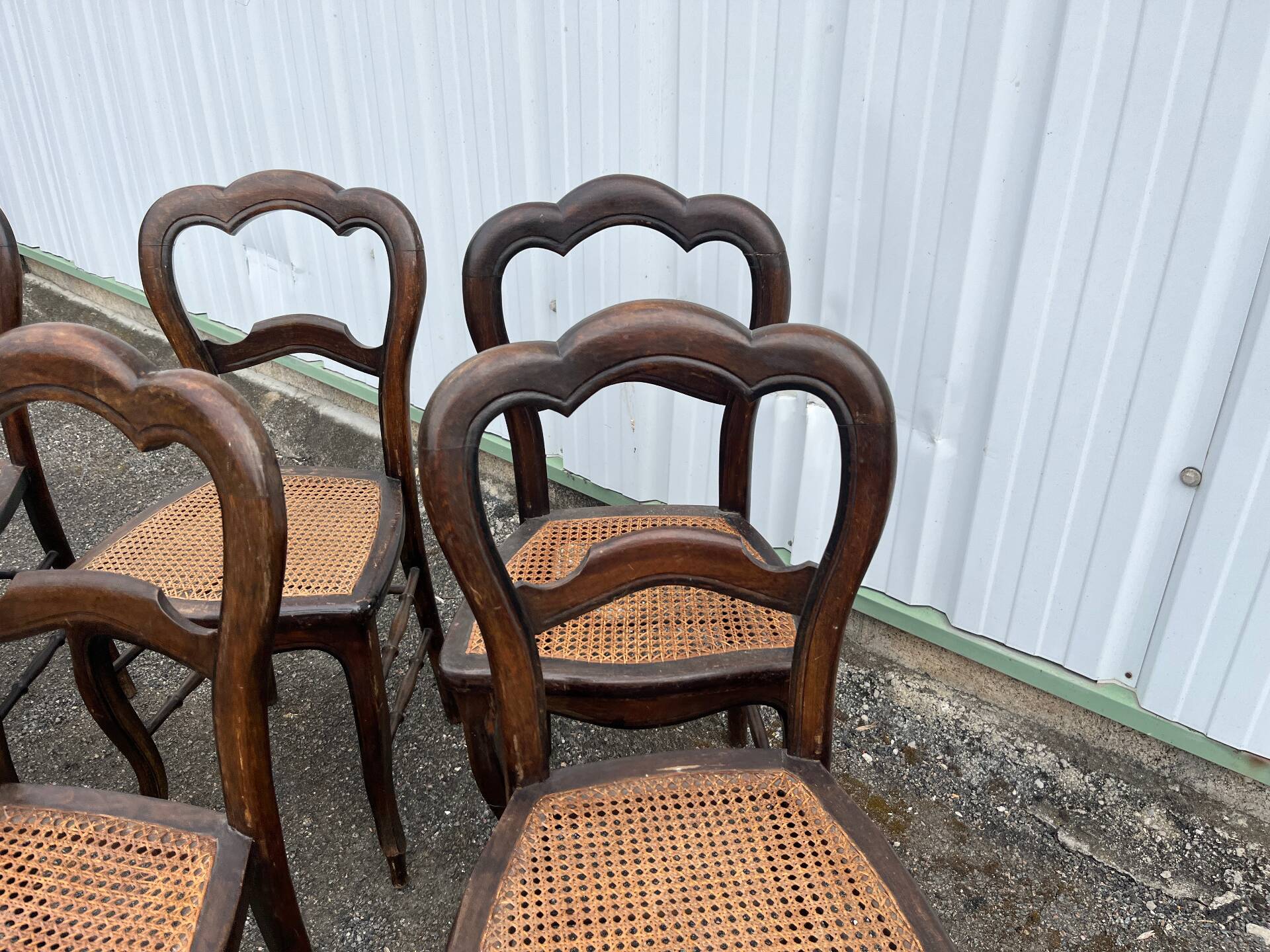 Série de 6 chaises à dossier trilobé de style Louis-Philippe