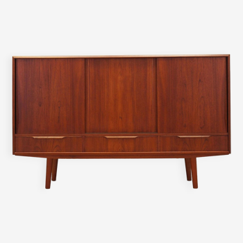 Buffet haut en teck, design danois, années 1970, production : Danemark