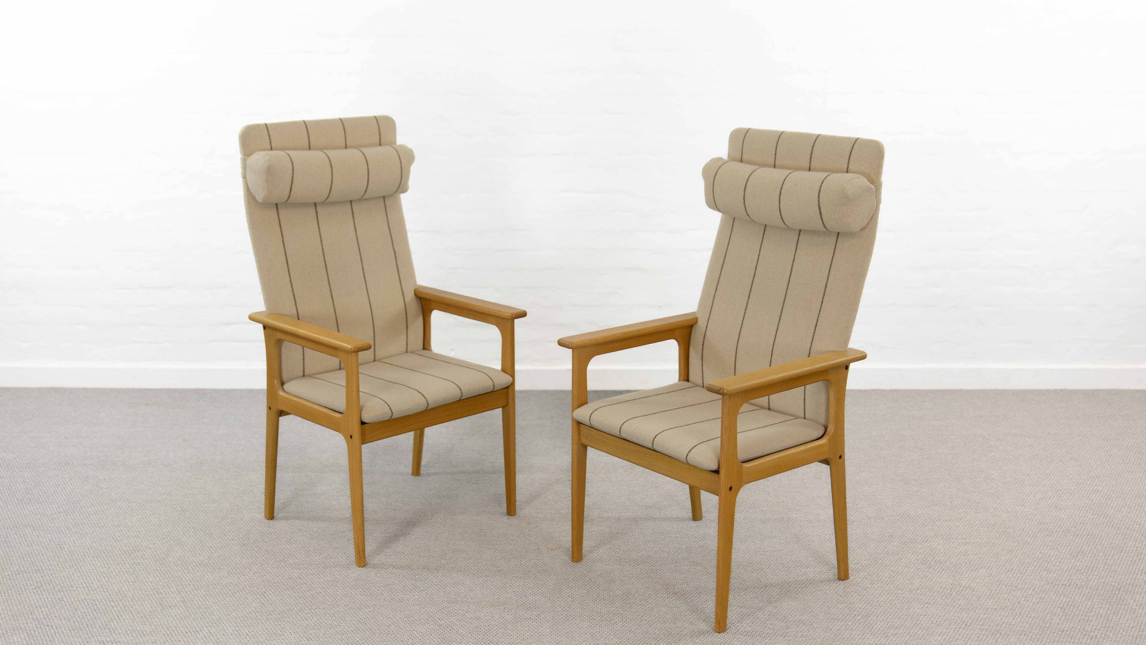 Pair of danish highback chairs by domus danica