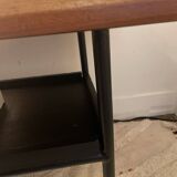 Side table / end table in wood and old metal