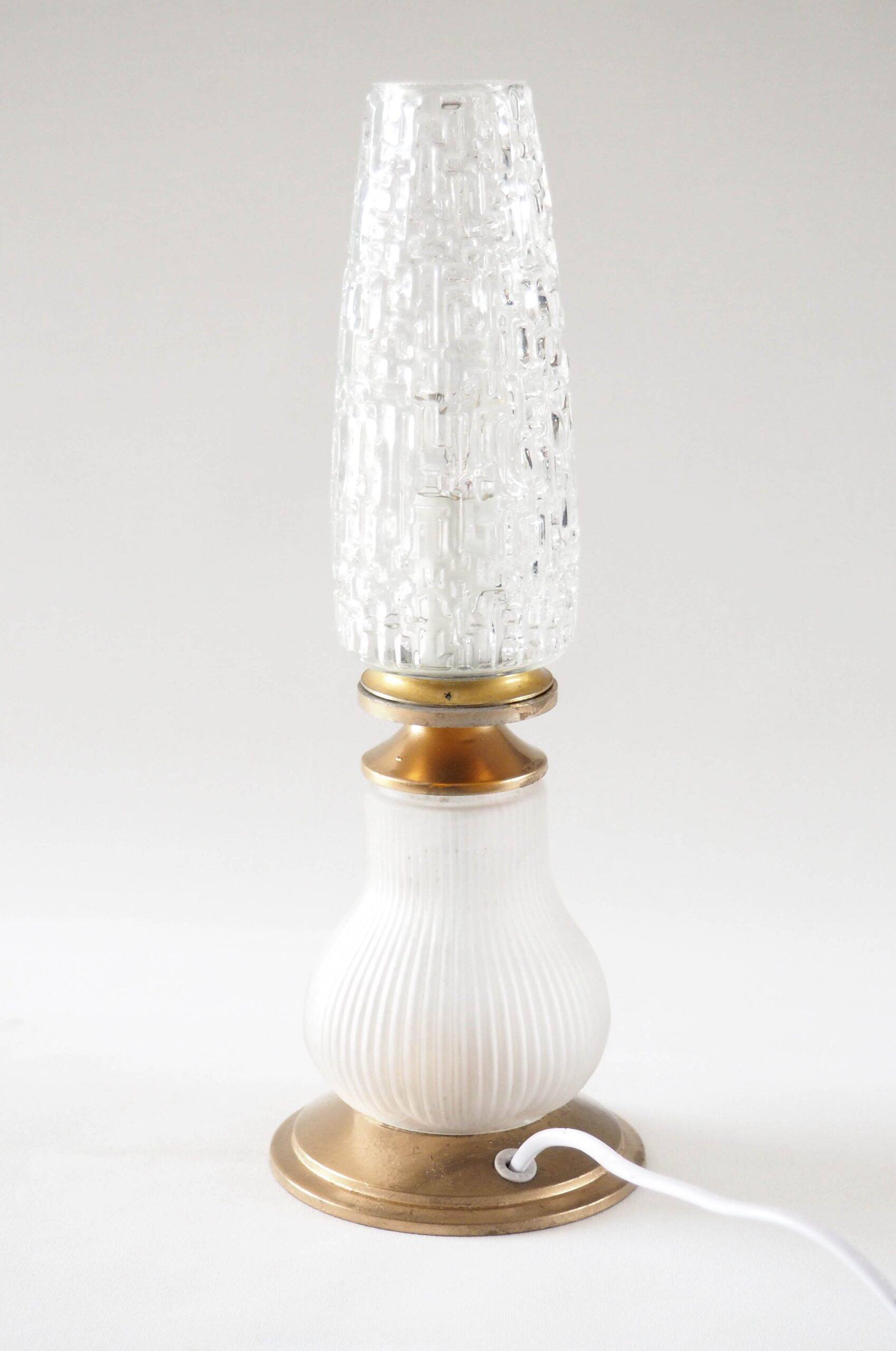 Satin flute and pear lamp