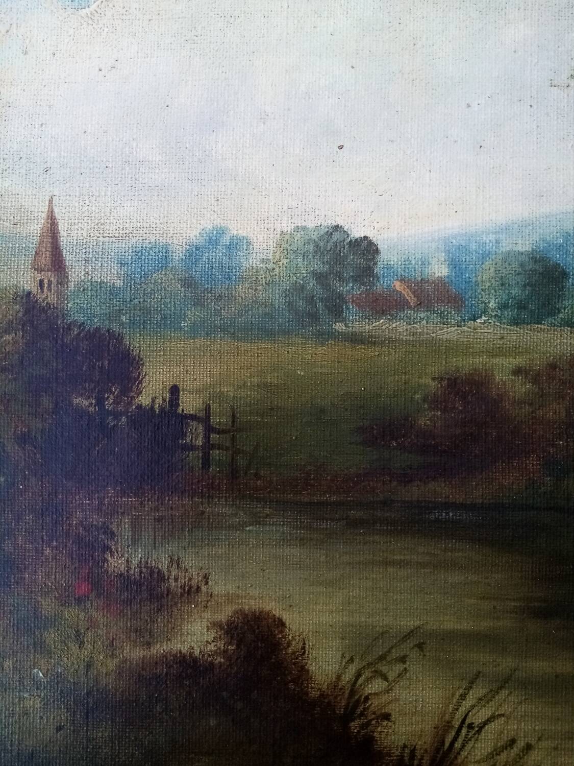 Farm landscape scene painting