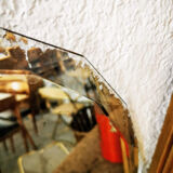 Bevelled round mirror 49cm