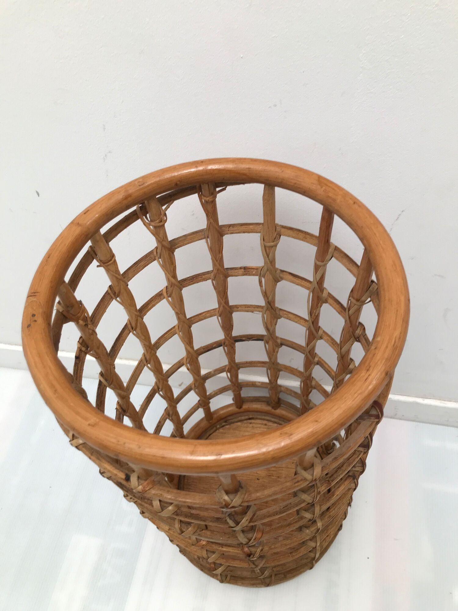Vintage 50-60s rattan umbrella holder