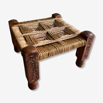 Charpoy stool wood and rope