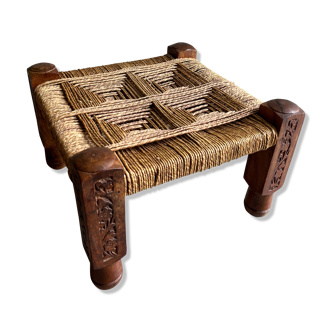 Charpoy stool wood and rope