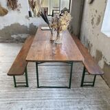 Guinguette table and its 2 benches