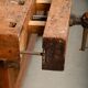 Vintage Wooden Industrial Rustic Carpenter’s Workbench with Two Vises