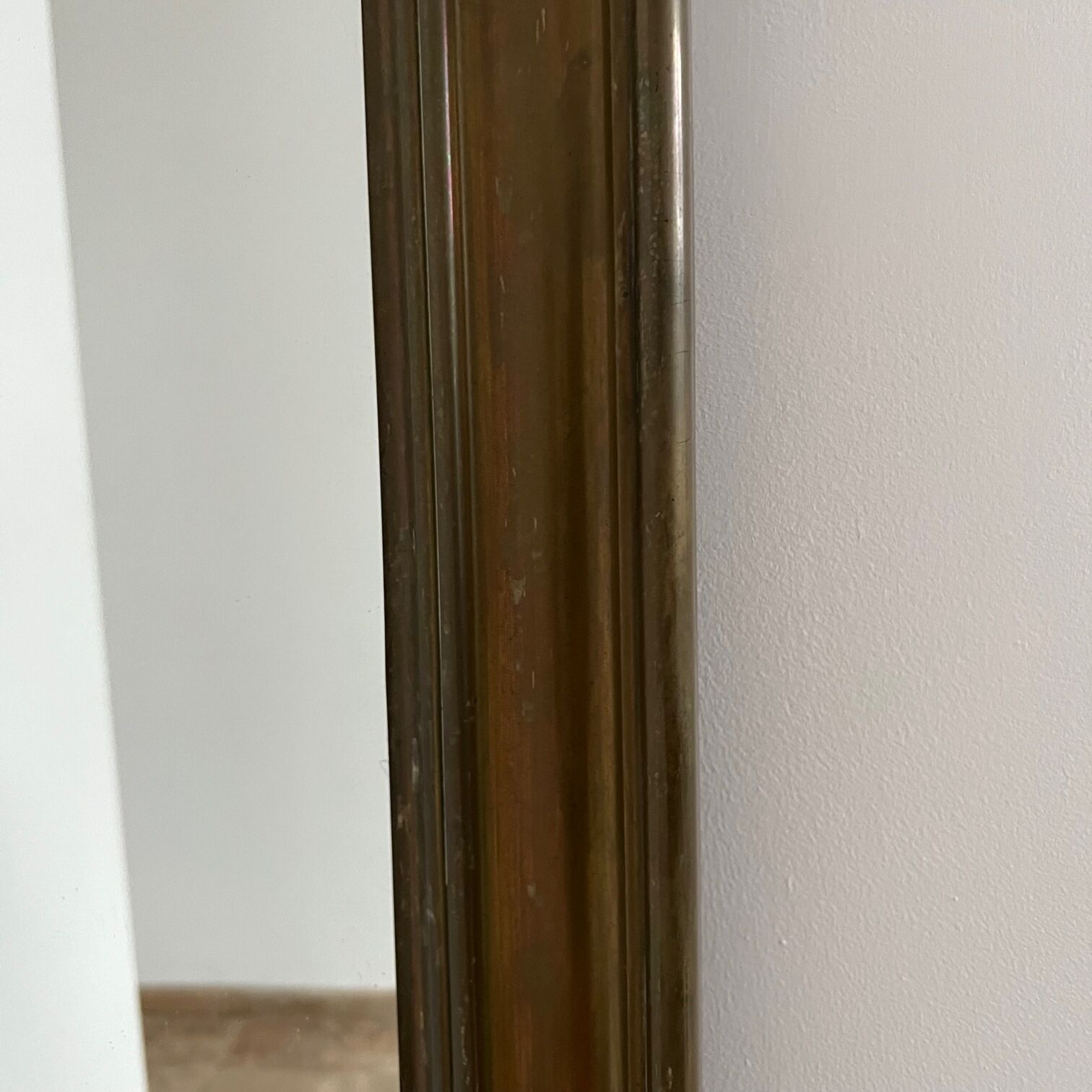 Antique french brass bistro mirror
