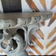 Gray patinated wood wall console