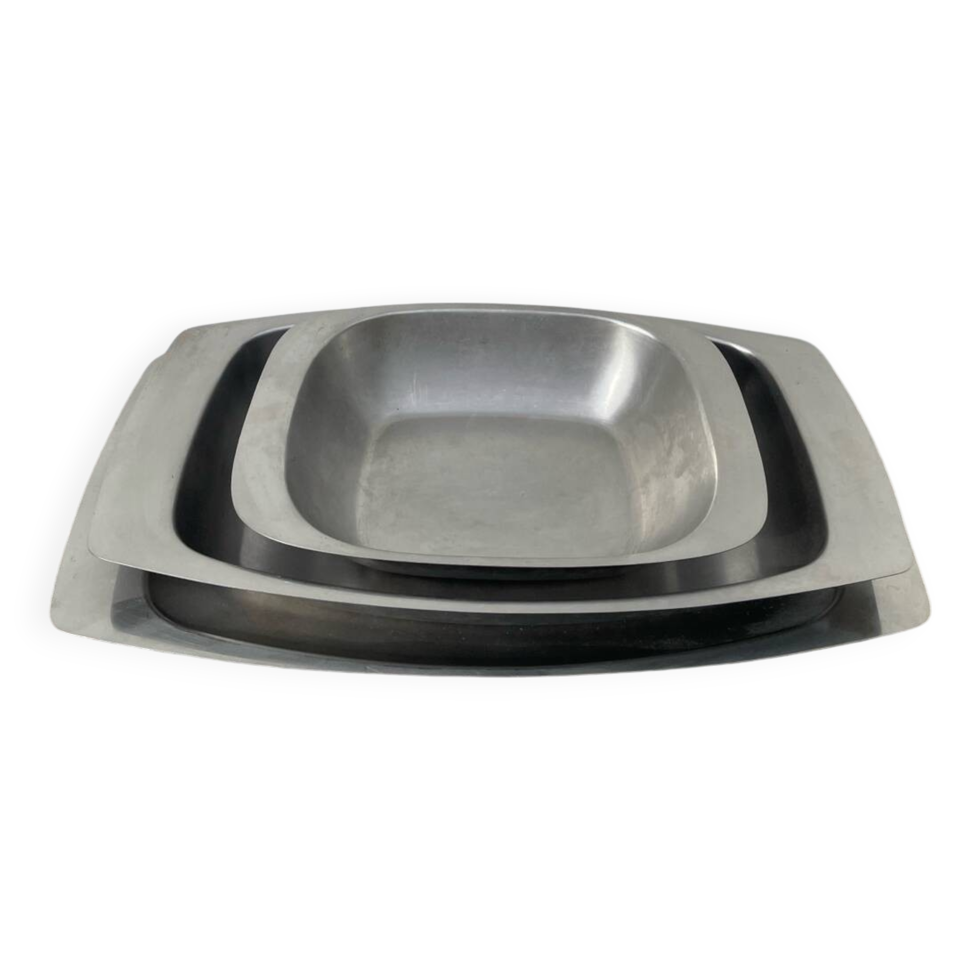 Trio of Danish Scandinavian stainless steel dishes