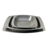 Trio of Danish Scandinavian stainless steel dishes