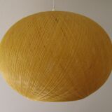 Atomic yellow spun fiberglass hanging lamp, early 1960
