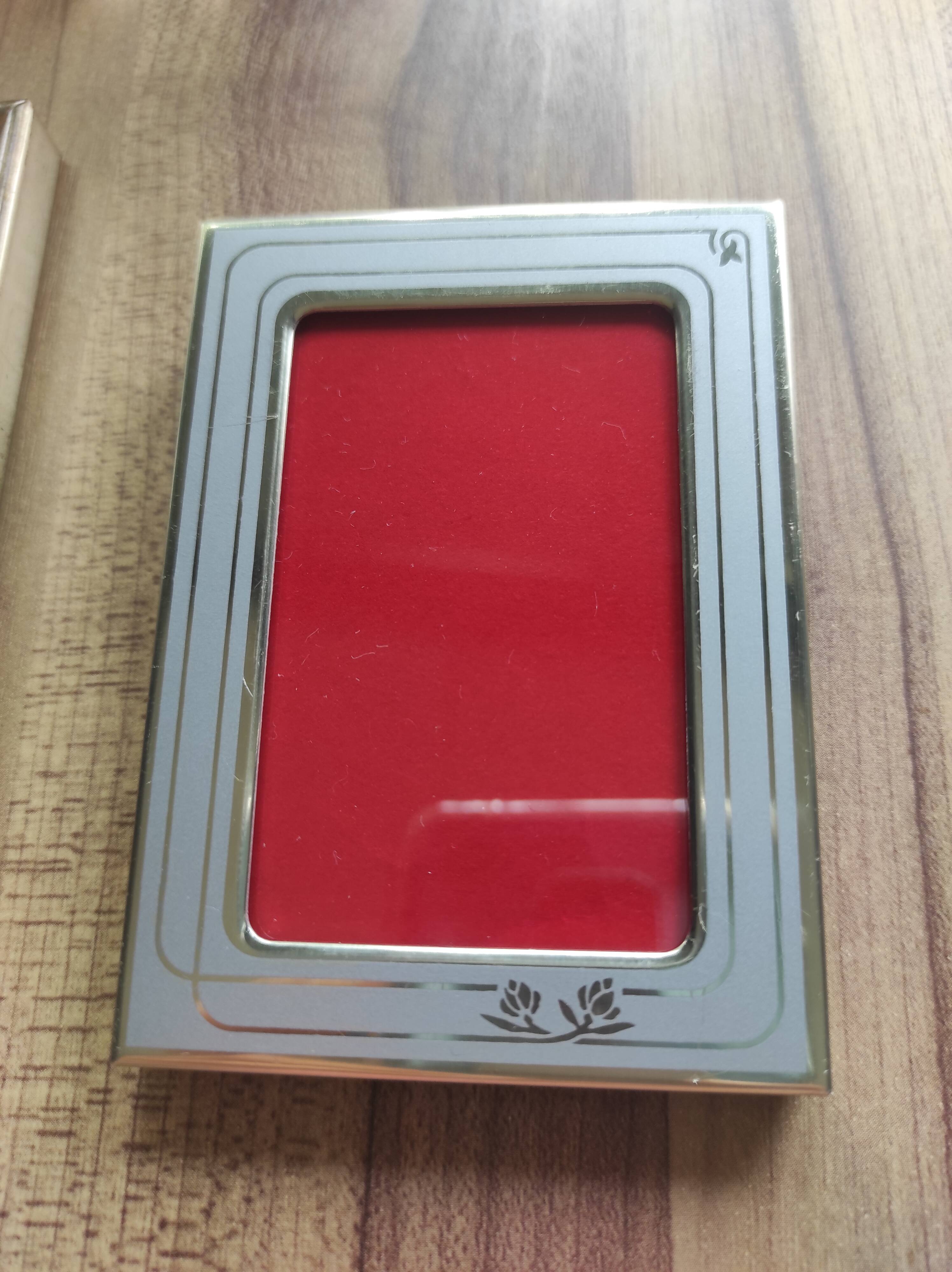 Set of 3 mini vintage gold and silver metal photo frames