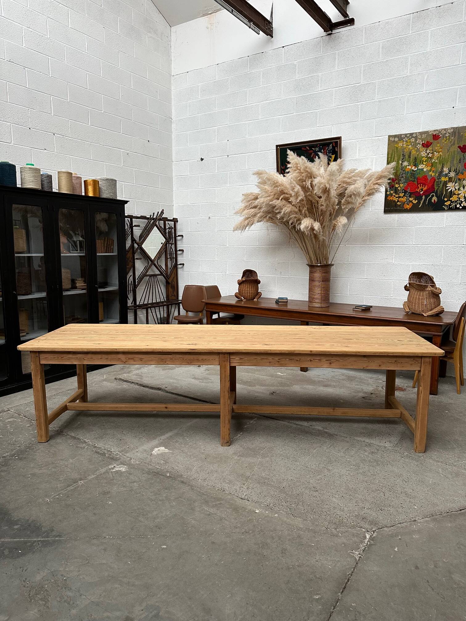 Large 20th century pine community table