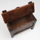 Antique French Wooden Stool with Storage