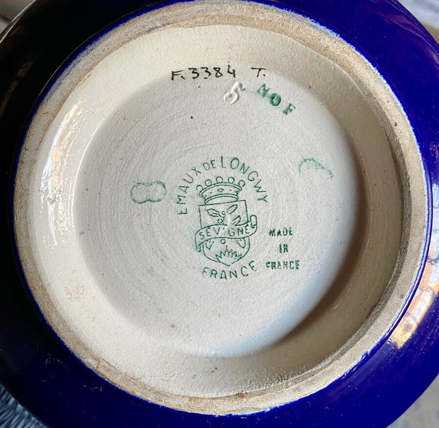 Pot cover decoration polychrome enamels, longwy