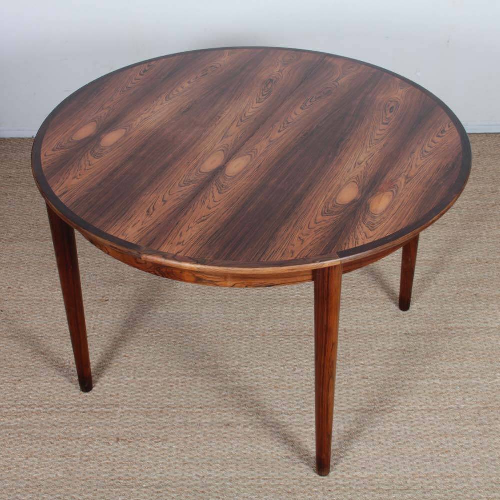 Round rosewood dining table by Johannes Andersen, 1960