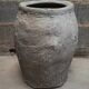 Old gray terracotta pot