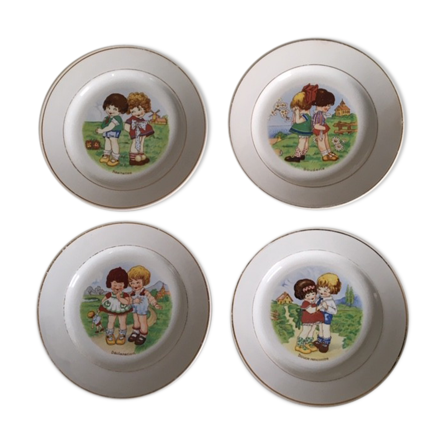 Lunéville children's "talking" dessert plates
