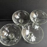 4 coupes à champagne ½ cristal taillé - portieux service alsacien
