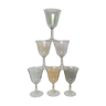 6 iridescent harlequin glasses in port