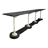 Decorative console table in cast iron and wood