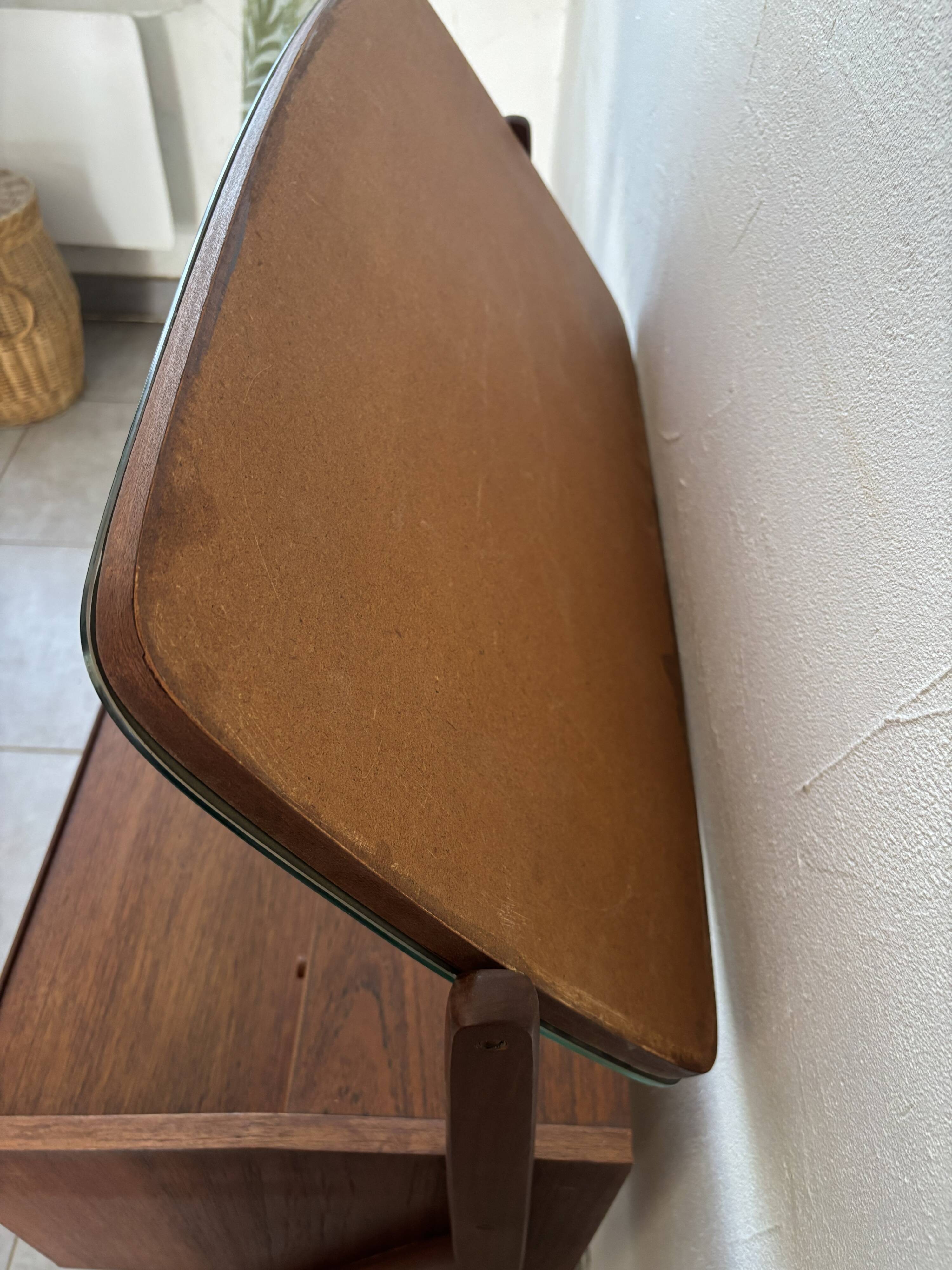 Vintage Danish teak hairdresser from the 1960s stamped Ag Spjel Kobber.